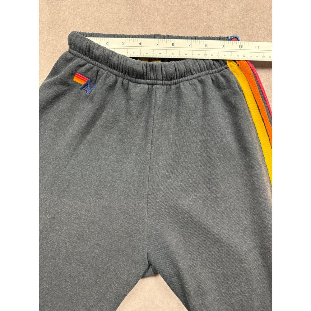Aviator Nation Sweatpants Women XS Gray Rainbow Stripe Joggers USA Retro Sporty - Picture 6 of 12